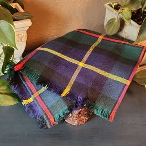 NWT Vintage Lambswool Plaid Tartan Scarf
